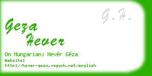 geza hever business card